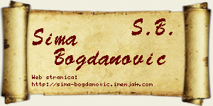 Sima Bogdanović vizit kartica